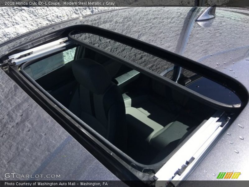 Modern Steel Metallic / Gray 2018 Honda Civic EX-L Coupe