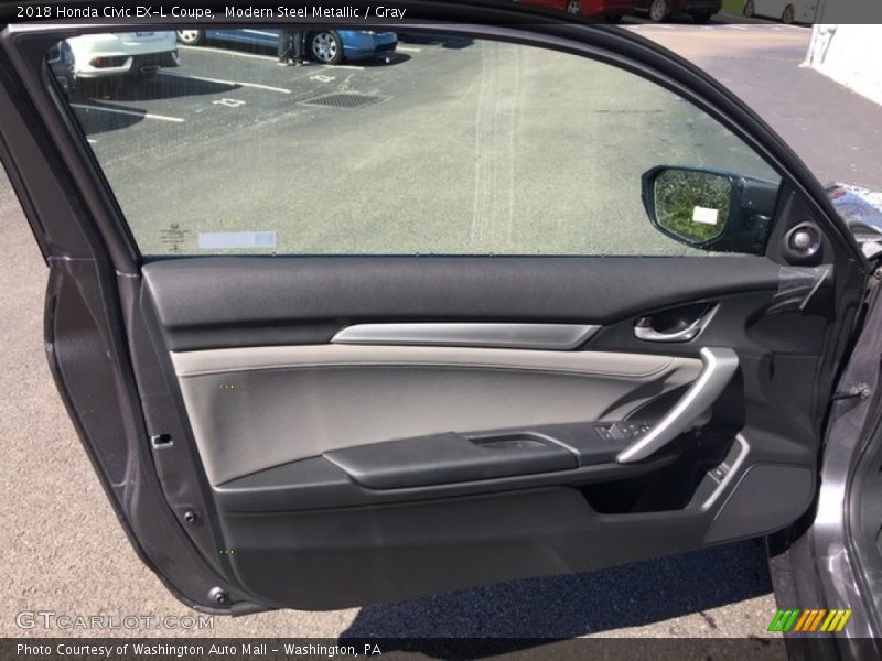Modern Steel Metallic / Gray 2018 Honda Civic EX-L Coupe
