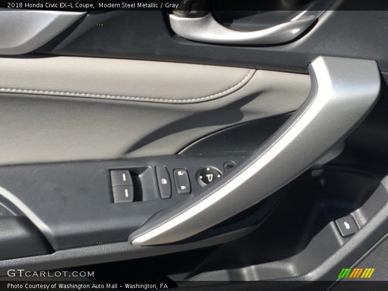 Modern Steel Metallic / Gray 2018 Honda Civic EX-L Coupe