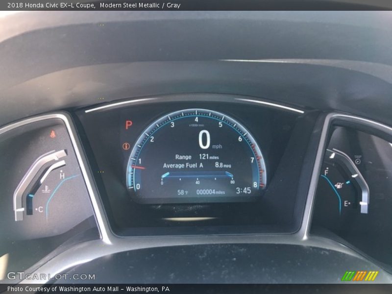 Modern Steel Metallic / Gray 2018 Honda Civic EX-L Coupe