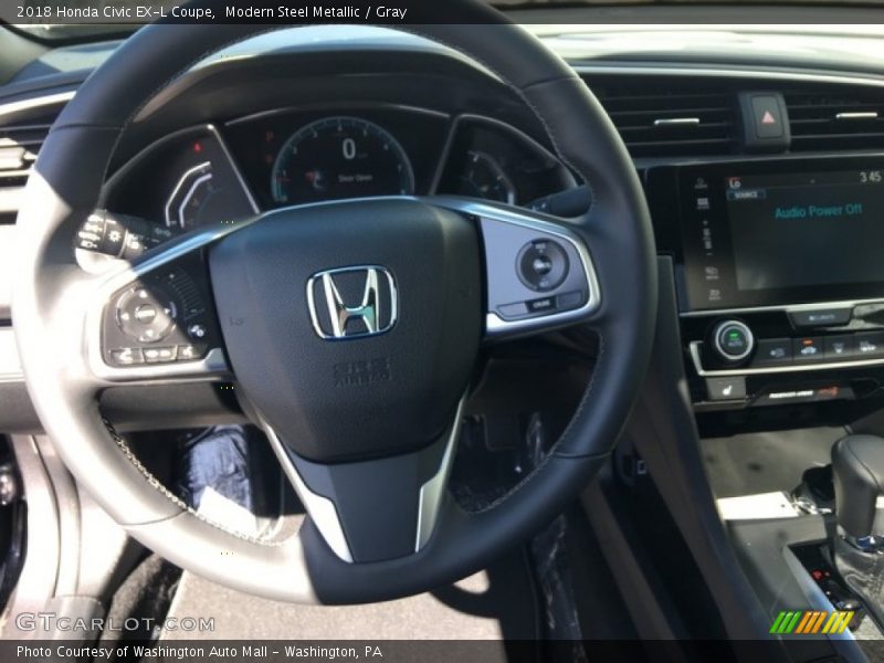 Modern Steel Metallic / Gray 2018 Honda Civic EX-L Coupe