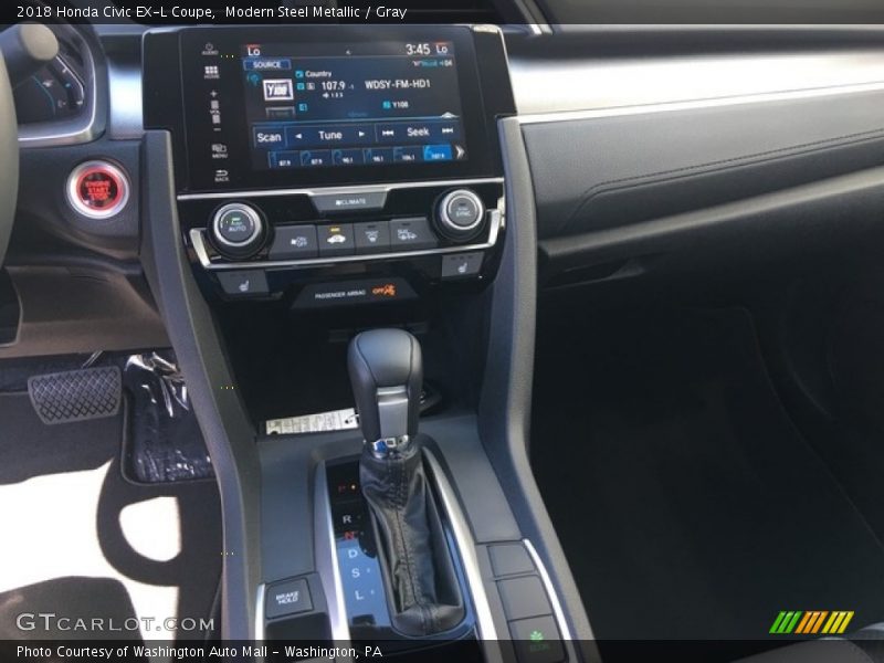 Modern Steel Metallic / Gray 2018 Honda Civic EX-L Coupe