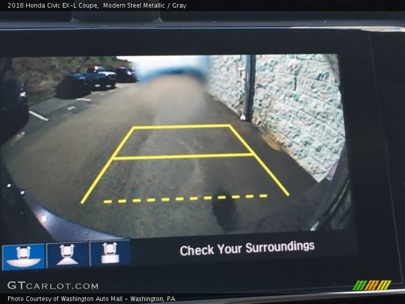 Modern Steel Metallic / Gray 2018 Honda Civic EX-L Coupe