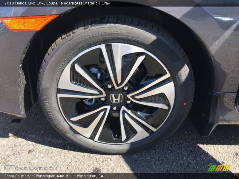 Modern Steel Metallic / Gray 2018 Honda Civic EX-L Coupe