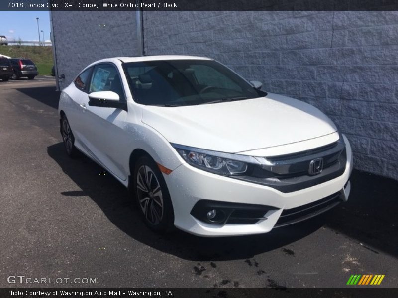 White Orchid Pearl / Black 2018 Honda Civic EX-T Coupe