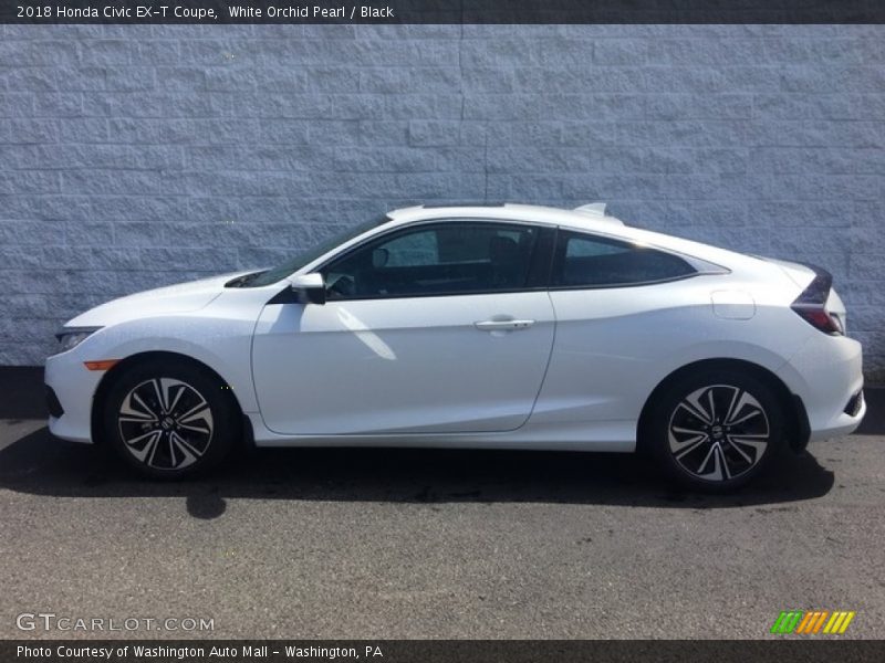 White Orchid Pearl / Black 2018 Honda Civic EX-T Coupe