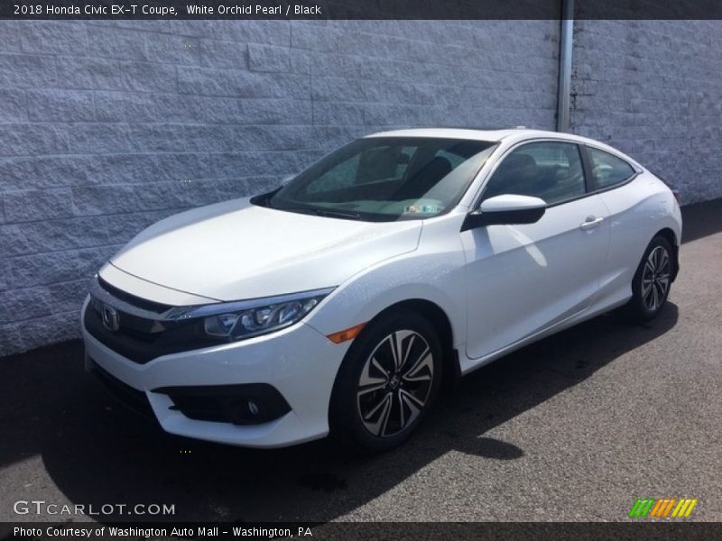White Orchid Pearl / Black 2018 Honda Civic EX-T Coupe