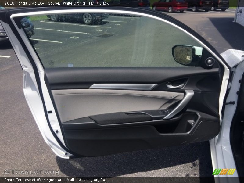 White Orchid Pearl / Black 2018 Honda Civic EX-T Coupe
