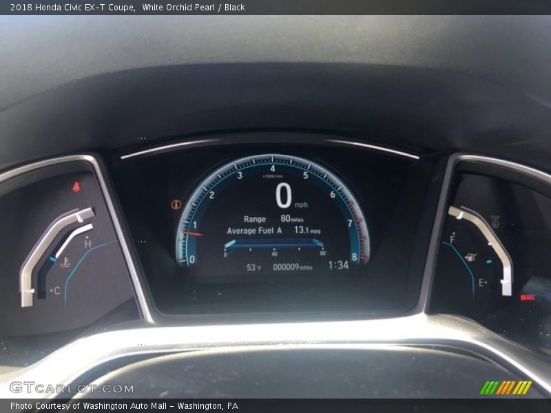 White Orchid Pearl / Black 2018 Honda Civic EX-T Coupe