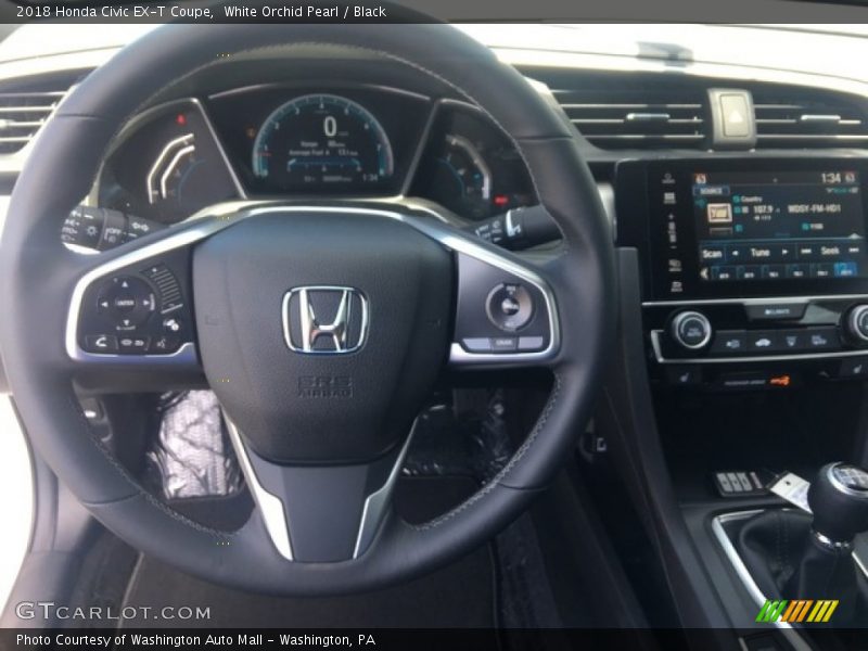 White Orchid Pearl / Black 2018 Honda Civic EX-T Coupe