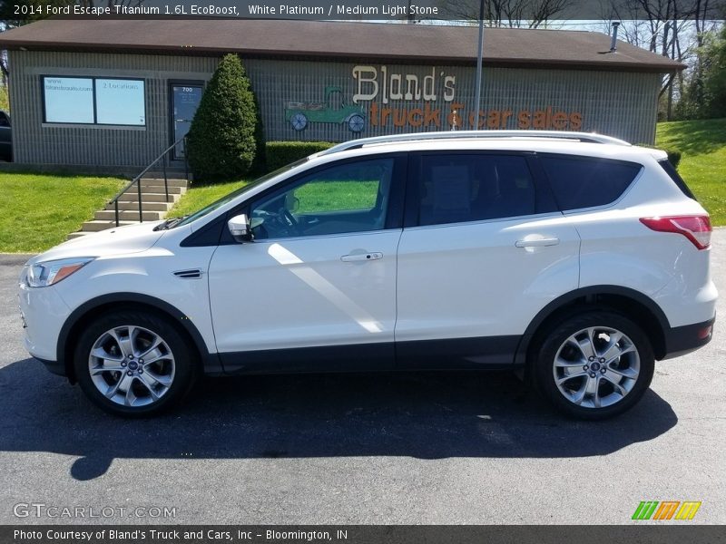 White Platinum / Medium Light Stone 2014 Ford Escape Titanium 1.6L EcoBoost