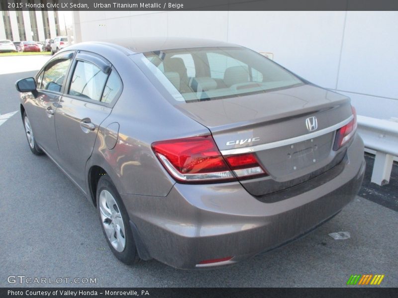 Urban Titanium Metallic / Beige 2015 Honda Civic LX Sedan