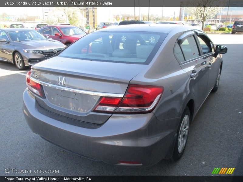 Urban Titanium Metallic / Beige 2015 Honda Civic LX Sedan