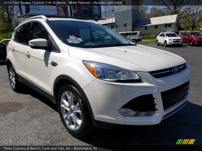 White Platinum / Medium Light Stone 2014 Ford Escape Titanium 1.6L EcoBoost