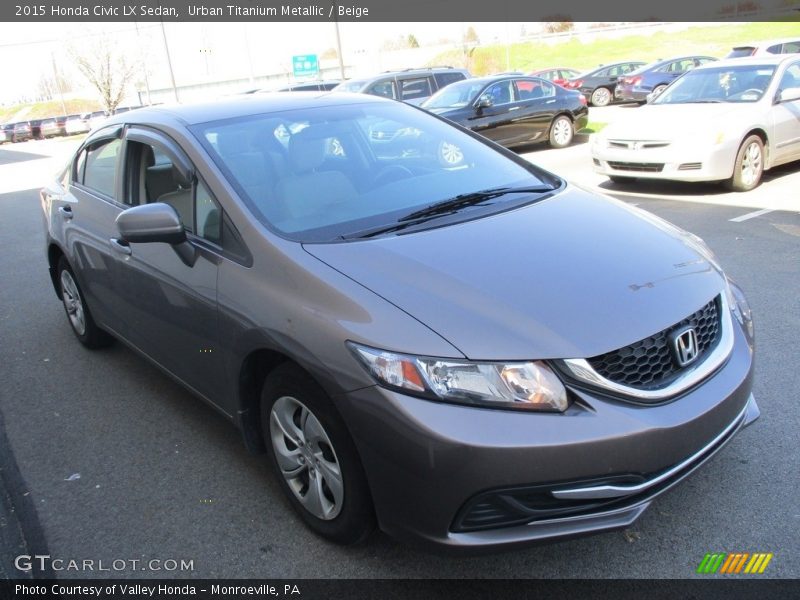 Urban Titanium Metallic / Beige 2015 Honda Civic LX Sedan