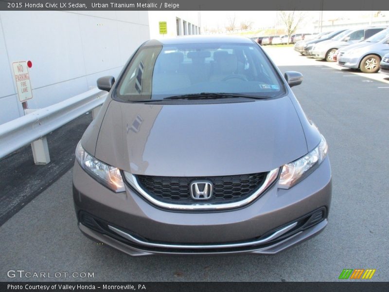 Urban Titanium Metallic / Beige 2015 Honda Civic LX Sedan