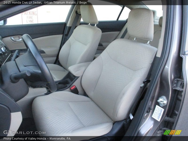 Urban Titanium Metallic / Beige 2015 Honda Civic LX Sedan