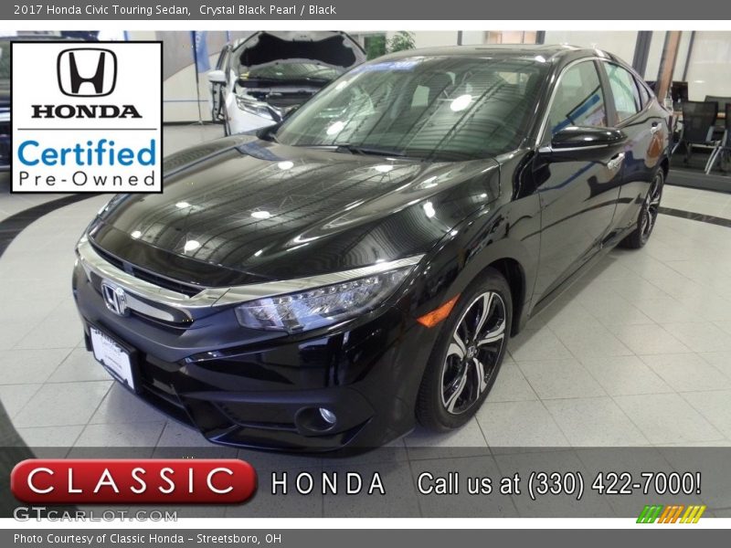Crystal Black Pearl / Black 2017 Honda Civic Touring Sedan