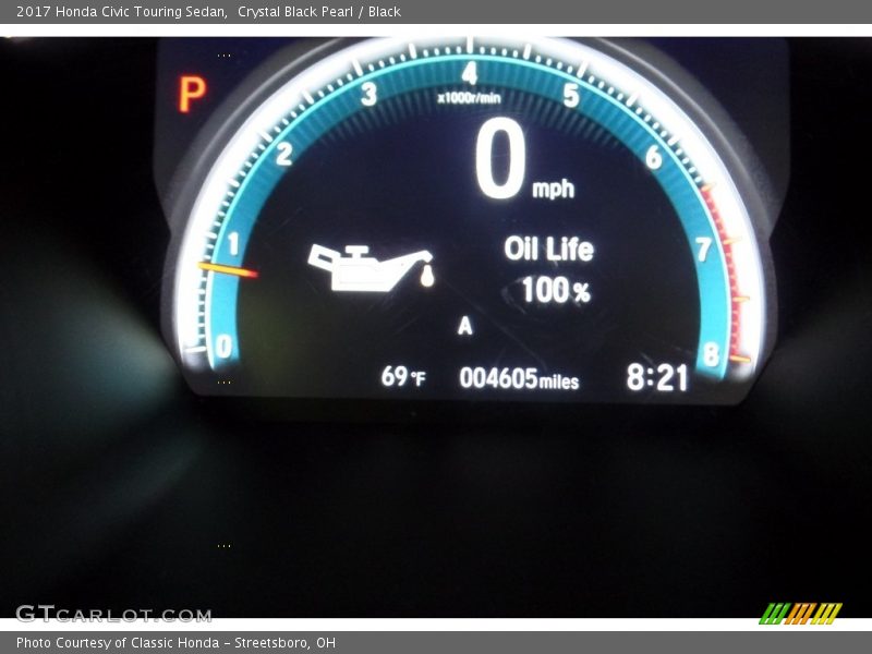 Crystal Black Pearl / Black 2017 Honda Civic Touring Sedan