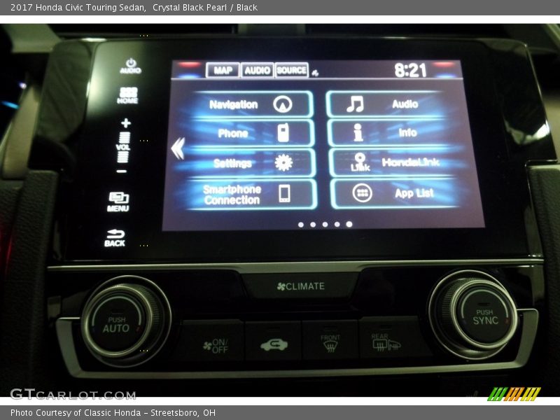 Crystal Black Pearl / Black 2017 Honda Civic Touring Sedan