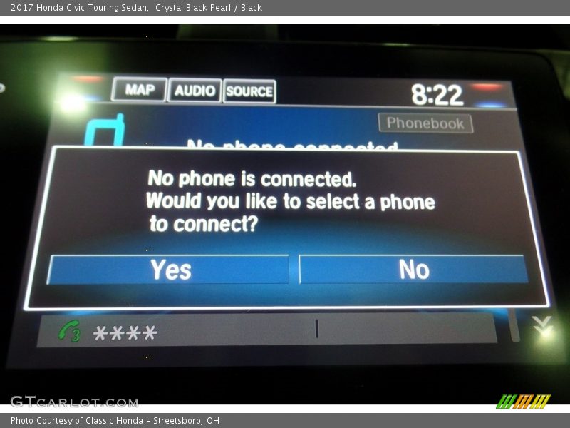 Crystal Black Pearl / Black 2017 Honda Civic Touring Sedan