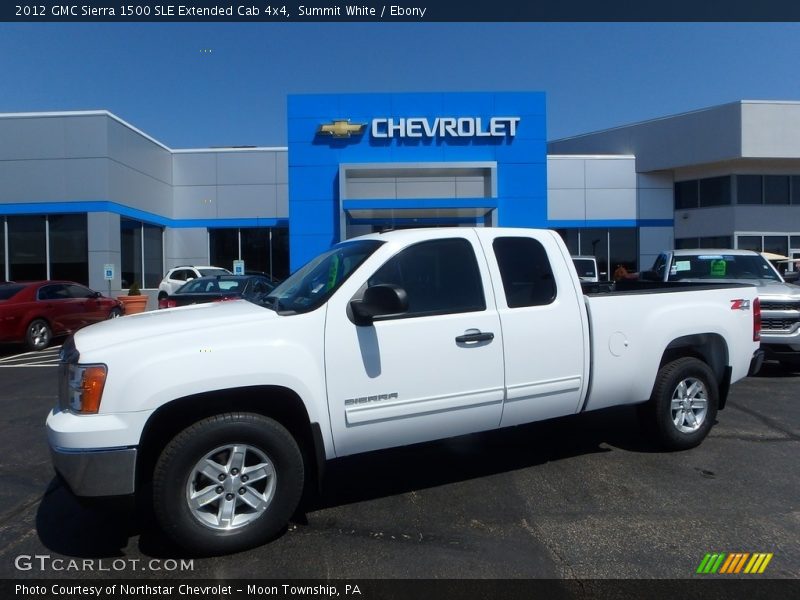Summit White / Ebony 2012 GMC Sierra 1500 SLE Extended Cab 4x4