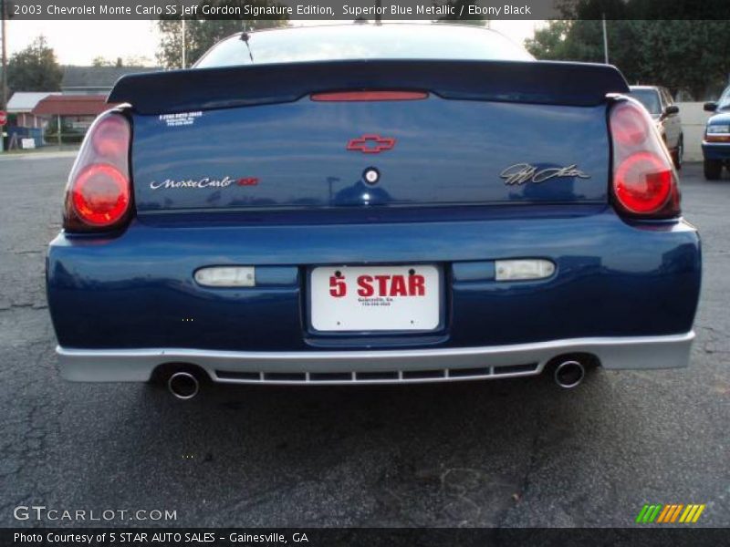 Superior Blue Metallic / Ebony Black 2003 Chevrolet Monte Carlo SS Jeff Gordon Signature Edition