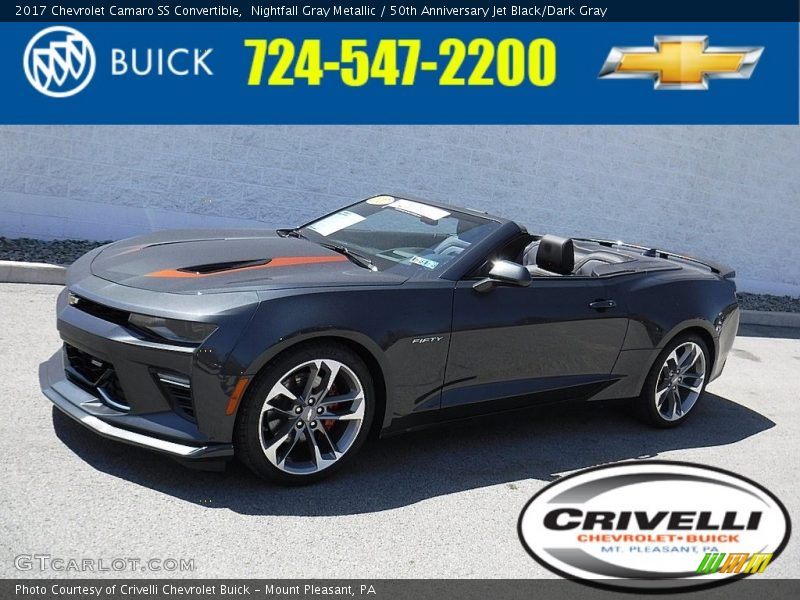Nightfall Gray Metallic / 50th Anniversary Jet Black/Dark Gray 2017 Chevrolet Camaro SS Convertible