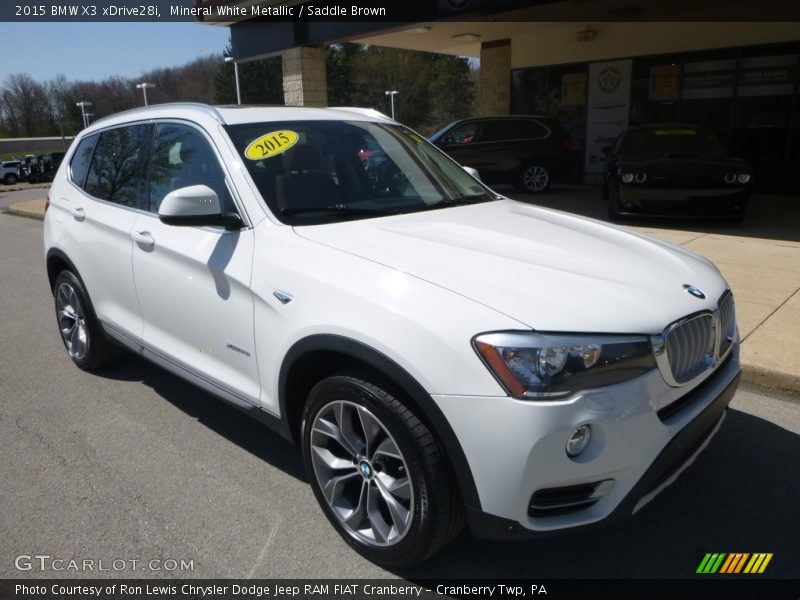 Mineral White Metallic / Saddle Brown 2015 BMW X3 xDrive28i