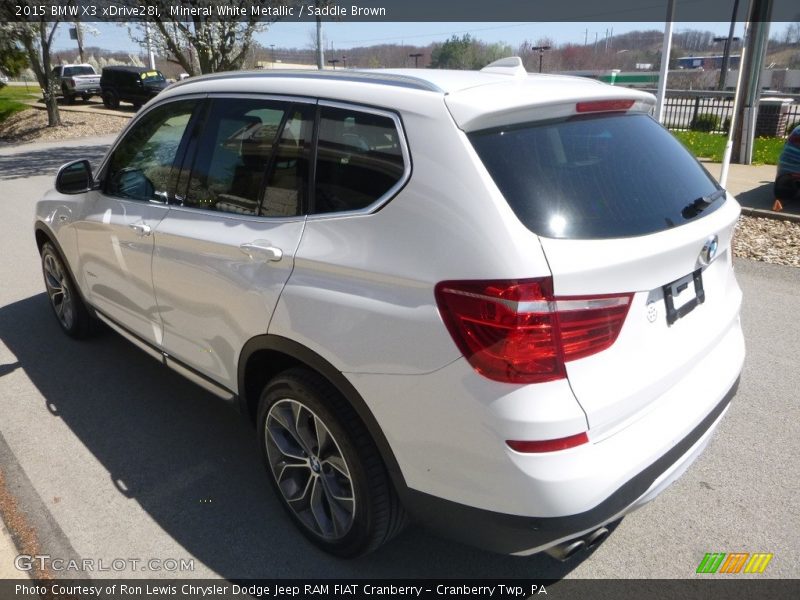 Mineral White Metallic / Saddle Brown 2015 BMW X3 xDrive28i