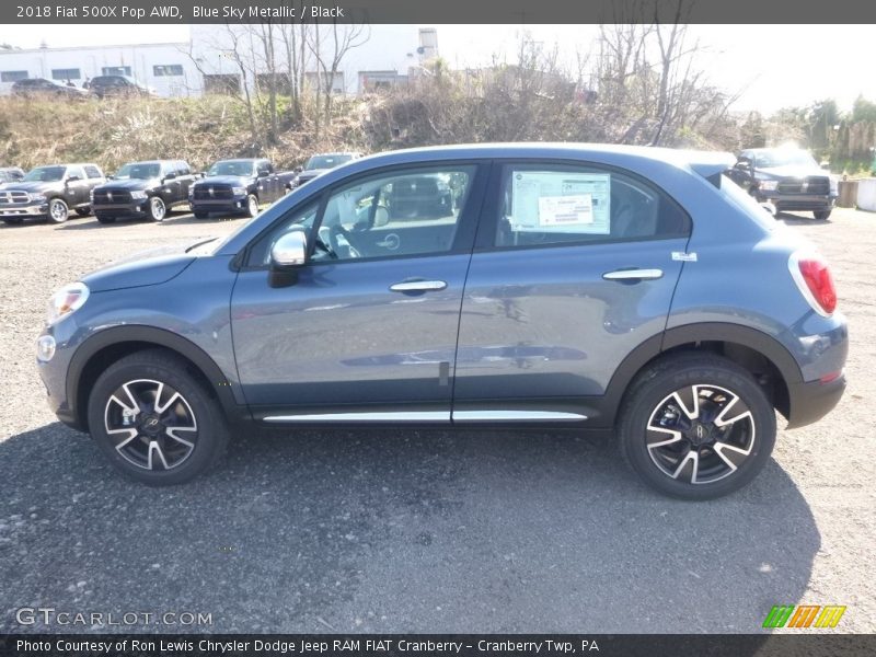 Blue Sky Metallic / Black 2018 Fiat 500X Pop AWD