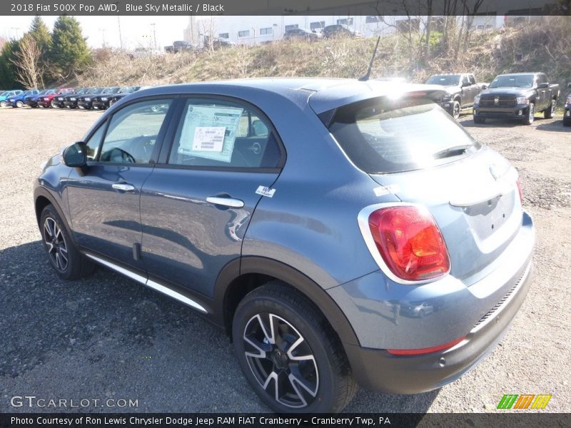 Blue Sky Metallic / Black 2018 Fiat 500X Pop AWD