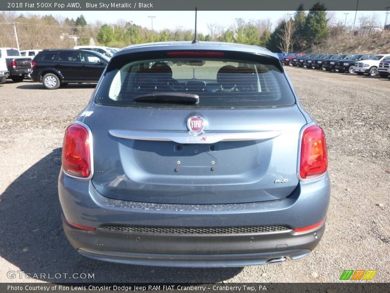 Blue Sky Metallic / Black 2018 Fiat 500X Pop AWD