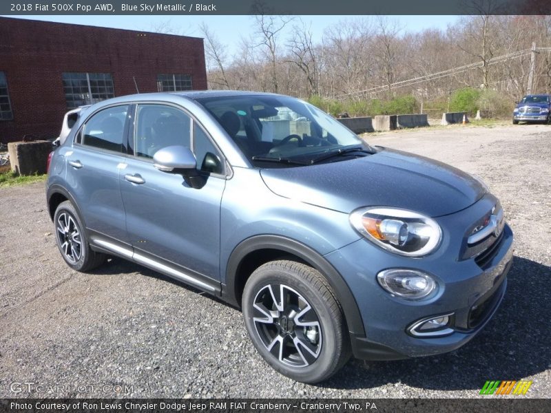 Blue Sky Metallic / Black 2018 Fiat 500X Pop AWD