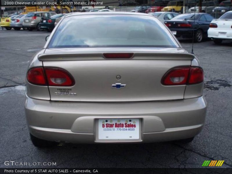 Sandrift Metallic / Neutral 2000 Chevrolet Cavalier Coupe