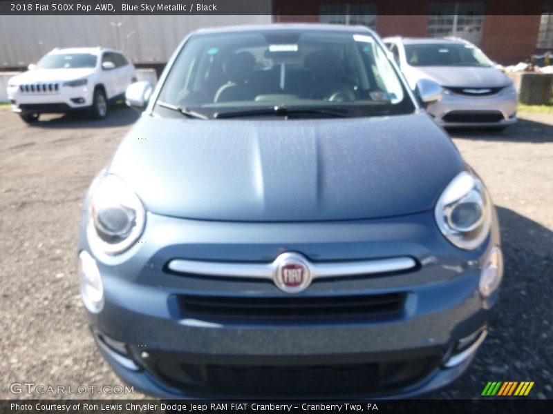 Blue Sky Metallic / Black 2018 Fiat 500X Pop AWD