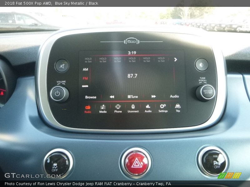 Blue Sky Metallic / Black 2018 Fiat 500X Pop AWD