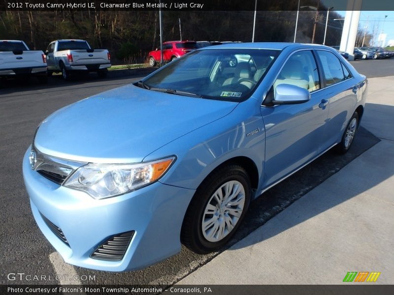 Clearwater Blue Metallic / Light Gray 2012 Toyota Camry Hybrid LE