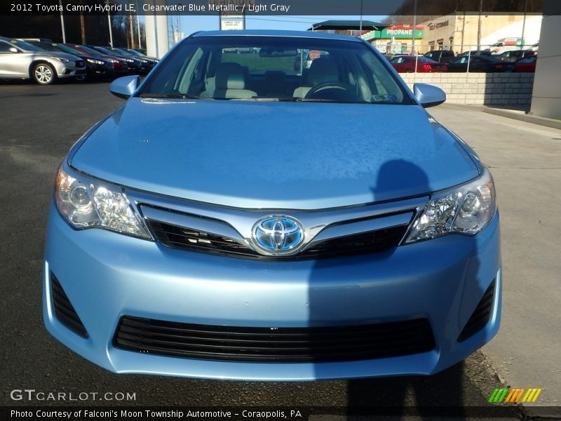 Clearwater Blue Metallic / Light Gray 2012 Toyota Camry Hybrid LE