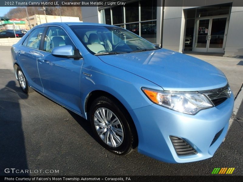 Clearwater Blue Metallic / Light Gray 2012 Toyota Camry Hybrid LE