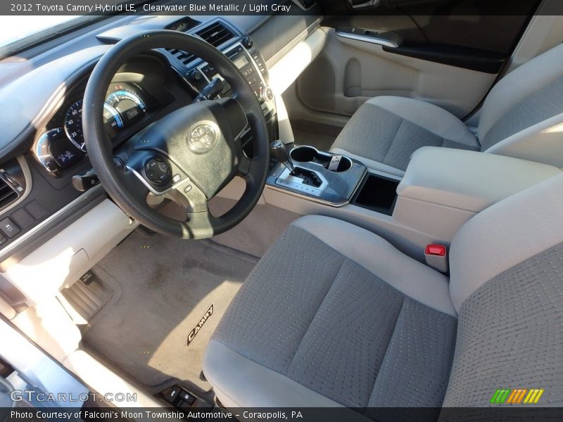 Clearwater Blue Metallic / Light Gray 2012 Toyota Camry Hybrid LE