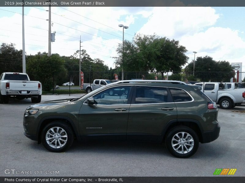 Olive Green Pearl / Black 2019 Jeep Cherokee Latitude