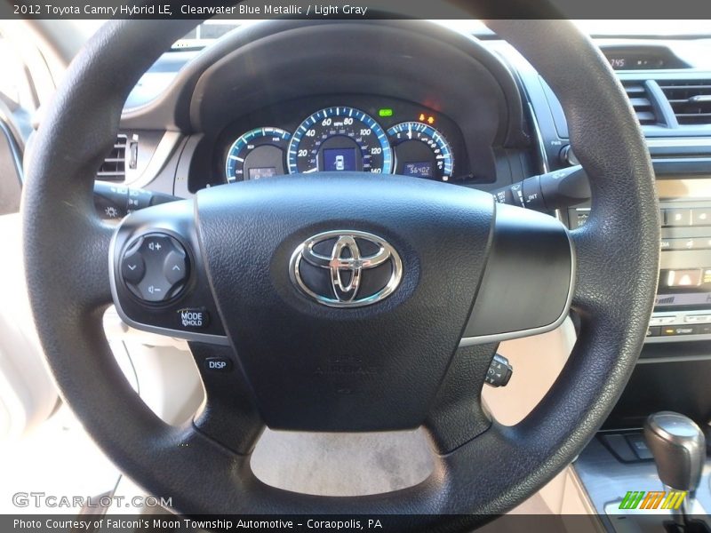 Clearwater Blue Metallic / Light Gray 2012 Toyota Camry Hybrid LE