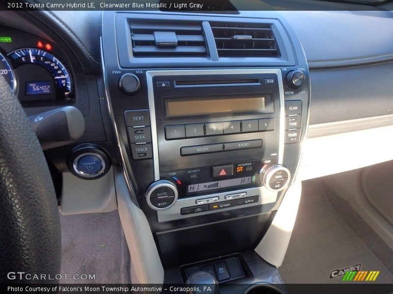 Clearwater Blue Metallic / Light Gray 2012 Toyota Camry Hybrid LE