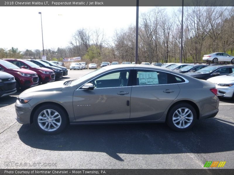 Pepperdust Metallic / Jet Black 2018 Chevrolet Malibu LT