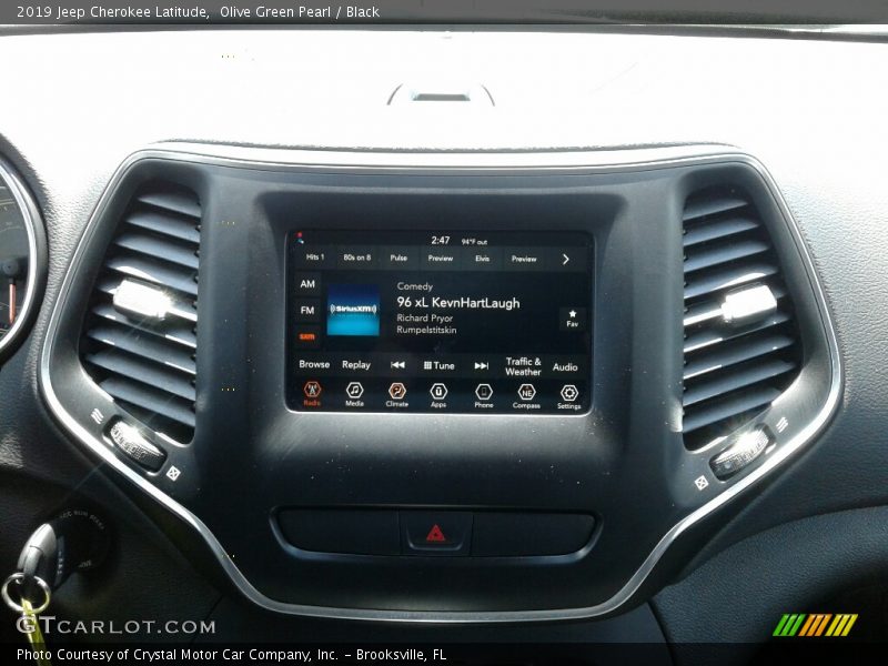 Olive Green Pearl / Black 2019 Jeep Cherokee Latitude