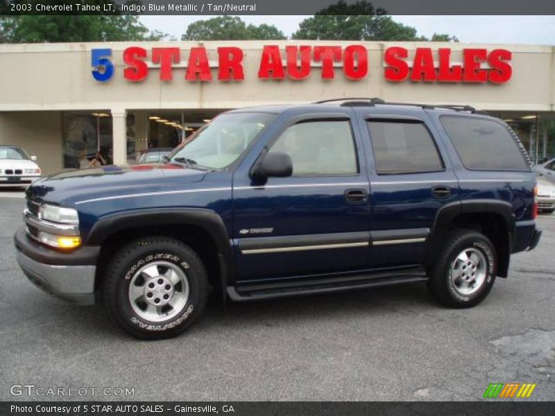Indigo Blue Metallic / Tan/Neutral 2003 Chevrolet Tahoe LT