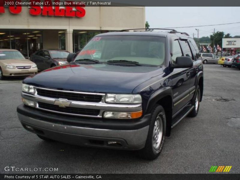 Indigo Blue Metallic / Tan/Neutral 2003 Chevrolet Tahoe LT
