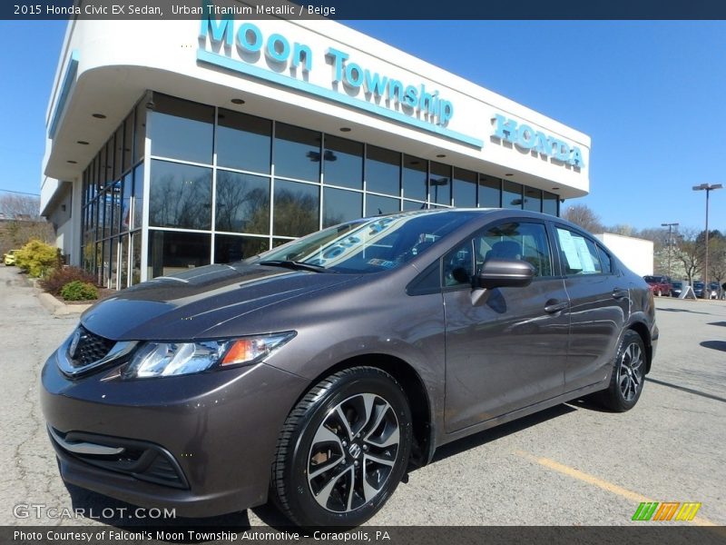 Urban Titanium Metallic / Beige 2015 Honda Civic EX Sedan
