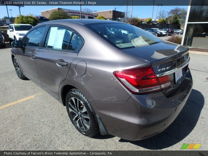 Urban Titanium Metallic / Beige 2015 Honda Civic EX Sedan
